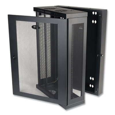 Tripp Lite SmartRack Low-Profile Patch-Depth Wall-Mount Half-Height Rack Enclosure, 18U, 200 lb Capacity, BK, Ships in 7-10 Bus Days (TRPSRW18US13)