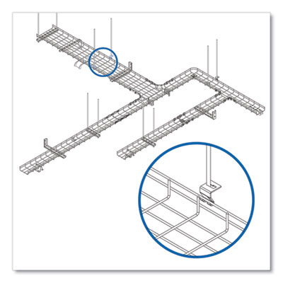 Tripp Lite Ceiling Hanging Clip for Wire Mesh Cable Trays, Black, 50/Pack, Ships in 7-10 Business Days (SRWBUNVCLIP)