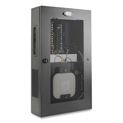 Tripp Lite SmartRack Low-Profile Vertical-Mnt Switch-Depth Wall-Mnt Structured Wiring Enclosure,3U,150lb Cap,BK,Ships in 7-10 Bus Days (SRWF6UMOD)