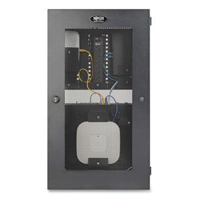 Tripp Lite SmartRack Low-Profile Vertical-Mnt Switch-Depth Wall-Mnt Structured Wiring Enclosure,3U,150lb Cap,BK,Ships in 7-10 Bus Days (SRWF6UMOD)