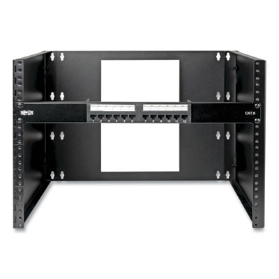 Tripp Lite Wall-Mount Bracket for Small Switches and Patch Panels, 8U, 35 lbs Capacity, Black, Ships in 7-10 Business Days (SRWO8UBRKT)