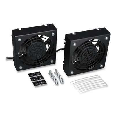 Tripp Lite SmartRack 2-Fan Wall-Mount Roof Fan Kit, 210 CFM, Black, Ships in 7-10 Business Days (SRXFANWM)