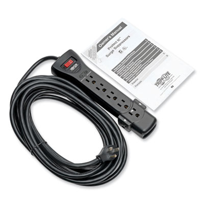 Tripp Lite Protect It! Seven-Outlet Surge Protector, 7 AC Outlets, 25 ft Cord, 2,160 J, Gray, Ships in 7-10 Business Days (SUPER725B)