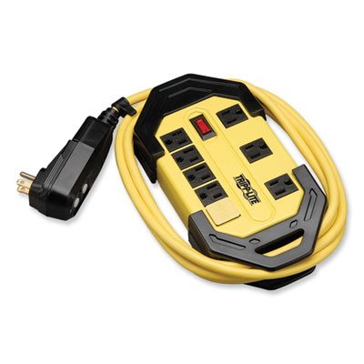Tripp Lite Eight-Outlet 1,800W Safety Power Strip, 25 ft Cord, Black/Yellow, Ships in 7-10 Business Days (TLM825GF)