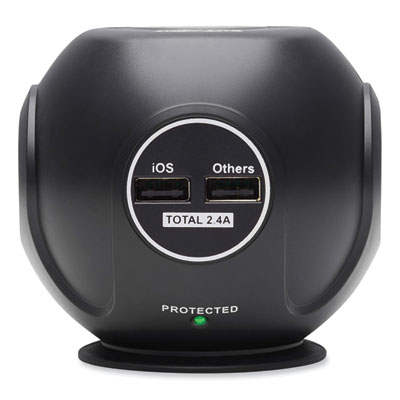 Tripp Lite Safe-IT Three-Outlet Spherical Surge Protector, 3 AC Outlets, 8 ft Cord, 540 J, Black, Ships in 7-10 Business Days (TRPTLP38UAM)