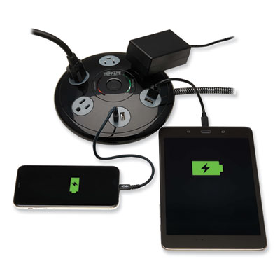 Tripp Lite Conference Power Surge Protector, 4 AC Outlets, 6 ft Cord, 1,800 J, Black, Ships in 7-10 Business Days (TRPTLP406USBUFO)