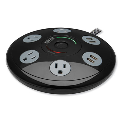 Tripp Lite Conference Power Surge Protector, 4 AC Outlets, 6 ft Cord, 1,800 J, Black, Ships in 7-10 Business Days (TRPTLP406USBUFO)