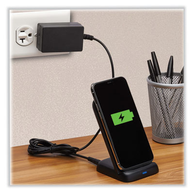 Tripp Lite 10 W Wireless Fast-Charging Stand with International AC Adapter, Qi Wireless Charging, Black, Ships in 7-10 Business Days (U280Q01STPBK)