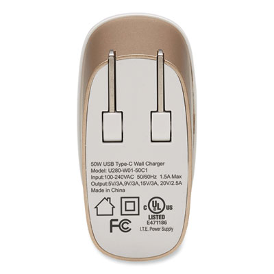 Tripp Lite 50 W Compact USB-C Wall Charger, White, Ships in 7-10 Business Days (U280W0150C1)