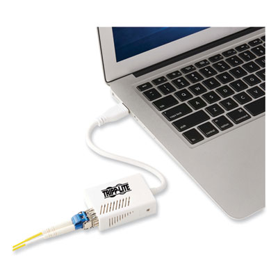 Tripp Lite USB 3.0 to LC Singlemode Fiber Optic Transceiver Ethernet Adapter, White, Ships in 7-10 Business Days (U336SMF1GLC)