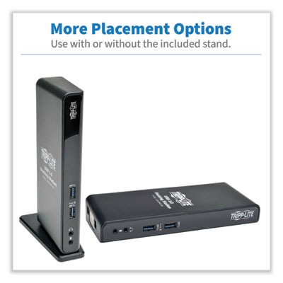 Tripp Lite USB 3.0 SuperSpeed Laptop Dock, CAT5/5e; CAT6; DVI; HDMI; Stereo Audio, Black, Ships in 7-10 Business Days (U342DHG402)