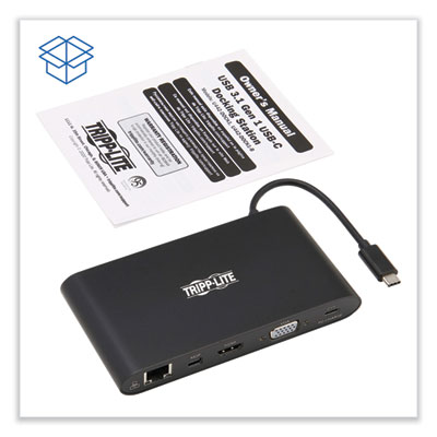 Tripp Lite USB-C Ultra HD Dual Display Dock, and 100 W PD Charging, Black, Ships in 7-10 Business Days (TRPU442DOCK1B)