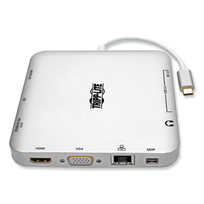 Tripp Lite USB-C Ultra HD Dual Display Dock, and 60 W PD Charging, Silver, Ships in 7-10 Business Days (TRPU442DOCK2S)