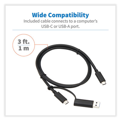 Tripp Lite Dual HDMI Dual Display USB-C Dock, 3.5 mm/HDMI/RJ45/USB-A/USB-C PD Charging, Black, Ships in 7-10 Business Days (U442DOCK20B)