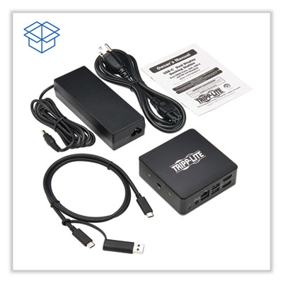 Tripp Lite Dual HDMI Dual Display USB-C Dock, 3.5 mm/HDMI/RJ45/USB-A/USB-C PD Charging, Black, Ships in 7-10 Business Days (U442DOCK20B)