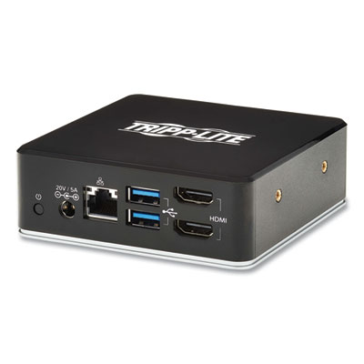 Tripp Lite Dual HDMI Dual Display USB-C Dock, 3.5 mm/HDMI/RJ45/USB-A/USB-C PD Charging, Black, Ships in 7-10 Business Days (U442DOCK20B)