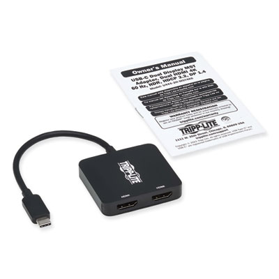 Tripp Lite USB-C HDMI Dual Display Adapter, HDMI/USB, Black, Ships in 7-10 Business Days (TRPU4442HMST4K6)