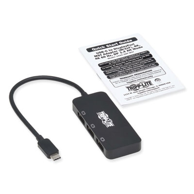Tripp Lite USB-C DisplayPort Triple Display Adapter, DisplayPort/USB, Black, Ships in 7-10 Business Days (TRPU4443DPMST)