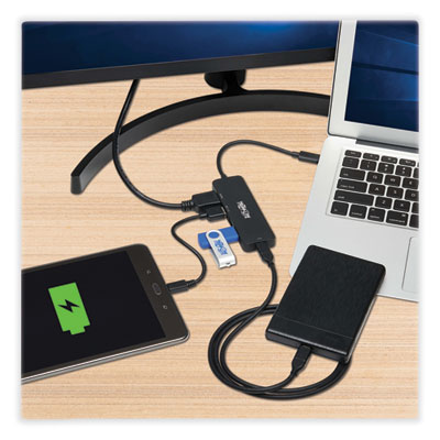 Tripp Lite USB-C Multiport Adapter with 4K HDMI, 3 USB-A Hub Ports, and 100 W PD Charging, HDMI, Black, Ships in 7-10 Business Days (U44406NH3UC2)