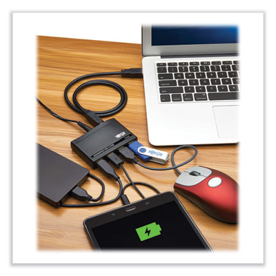 Tripp Lite USB-A Mini Hub, 4 Ports, Black, Ships in 7-10 Business Days (U360004RINT)