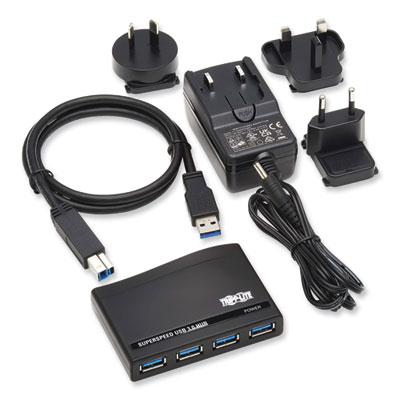 Tripp Lite USB-A Mini Hub, 4 Ports, Black, Ships in 7-10 Business Days (U360004RINT)