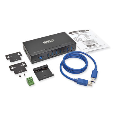 Tripp Lite Industrial-Grade USB 3.0 SuperSpeed Hub, 7 Ports, Black, Ships in 7-10 Business Days (U360007IND)