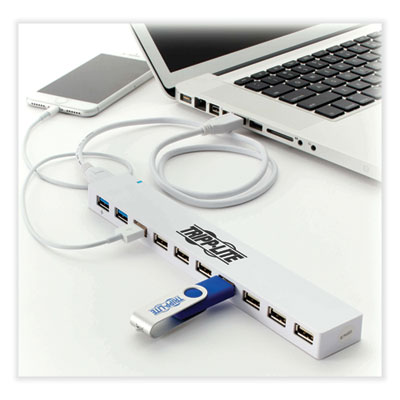 Tripp Lite USB 3.0/USB 2.0 Combo Hub, 10 Ports, White, Ships in 7-10 Business Days (TRPU360010C2X3)