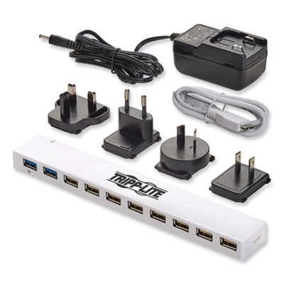 Tripp Lite USB 3.0/USB 2.0 Combo Hub, 10 Ports, White, Ships in 7-10 Business Days (TRPU360010C2X3)