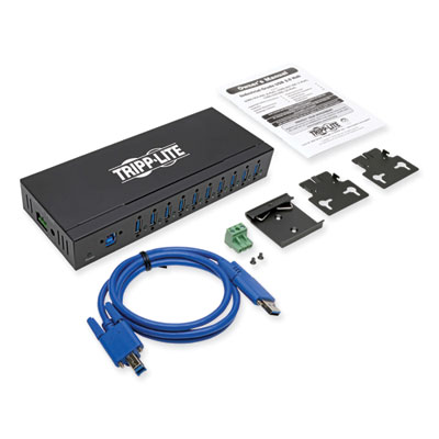 Tripp Lite Industrial-Grade USB 3.0 SuperSpeed Hub, 10 Ports, Black, Ships in 7-10 Business Days (TRPU360010IND)