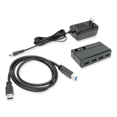 Tripp Lite USB 3.0 SuperSpeed Hub for Data and USB Charging, 4 Ports, Black, Ships in 7-10 Business Days (TRPU3600042F)