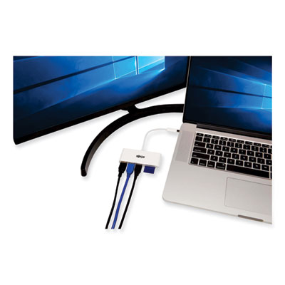 Tripp Lite USB-C Hub with Card Reader, 3 Ports, White, Ships in 7-10 Business Days (TRPU4600033AM)