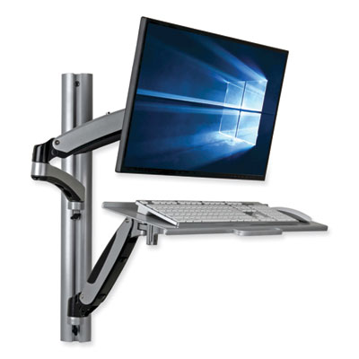 Tripp Lite WorkWise Adjustable-Height Wall-Mount Sit-Stand Workstation, 23.6" x 34.8" x 28.7", Black/Silver, Ships in 7-10 Business Days (WWSS1327RWTC)