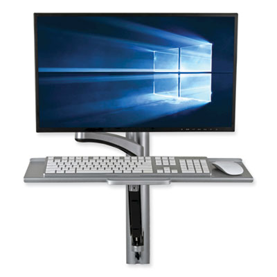 Tripp Lite WorkWise Adjustable-Height Wall-Mount Sit-Stand Workstation, 23.6" x 34.8" x 28.7", Black/Silver, Ships in 7-10 Business Days (WWSS1327RWTC)