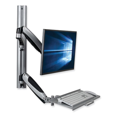 Tripp Lite WorkWise Adjustable-Height Wall-Mount Sit-Stand Workstation, 23.6" x 34.8" x 28.7", Black/Silver, Ships in 7-10 Business Days (WWSS1327RWTC)