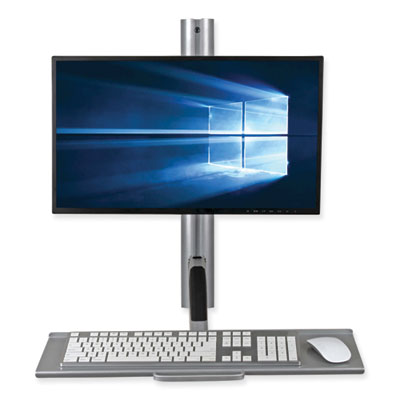 Tripp Lite WorkWise Adjustable-Height Wall-Mount Sit-Stand Workstation, 23.6" x 34.8" x 28.7", Black/Silver, Ships in 7-10 Business Days (WWSS1327RWTC)