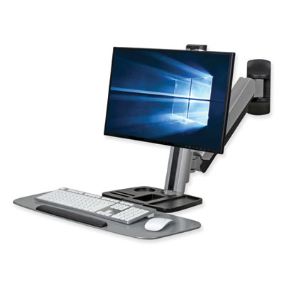 Tripp Lite WorkWise Wall-Mount Workstation, 31.1" x 37.6" x 26.2", Black/Silver, Ships in 7-10 Business Days (WWSS1332W)