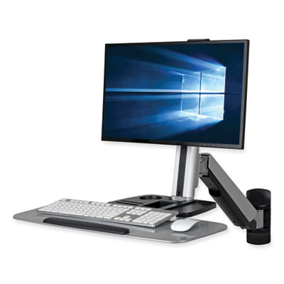 Tripp Lite WorkWise Wall-Mount Workstation, 31.1" x 37.6" x 26.2", Black/Silver, Ships in 7-10 Business Days (WWSS1332W)
