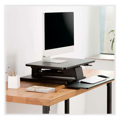 Tripp Lite WorkWise Safe-IT Adjustable-Height Sit-Stand Desktop Workstation, 23.6" to 24.2" x 6.3" to 17.5", BK, Ships in 7-10 Bus Days (TRPWWSSDTAM)