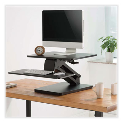 Tripp Lite WorkWise Safe-IT Adjustable-Height Sit-Stand Desktop Workstation, 23.6" to 24.2" x 6.3" to 17.5", BK, Ships in 7-10 Bus Days (TRPWWSSDTAM)