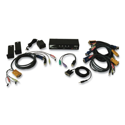 Tripp Lite 4-Port KVM Switch with Audio, OSD and Peripheral Sharing, Ships in 7-10 Business Days (B006VUA4KR)