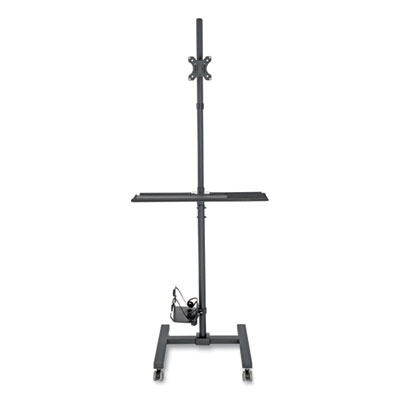 Tripp Lite Mobile Workstation with Monitor Mount, 25.7" x 21" x 17" to 32", Black, Ships in 7-10 Business Days (DMCS1732S)