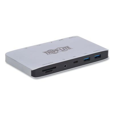 Tripp Lite Thunderbolt 3 Dock w/USB-C Compat and Dual Display,3.5mm/DisplayPort/Micro SD/RJ45/SD/USB/USB-C,BK/GY, Ships in 7-10 Bus Days (TRPMTB3DOCK03)