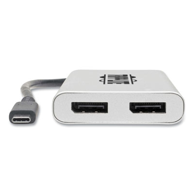 Tripp Lite Thunderbolt 3 USB-C to Dual DisplayPort Adapter, 4.7", Silver, Ships in 7-10 Business Days (TRPMTB3002DP)