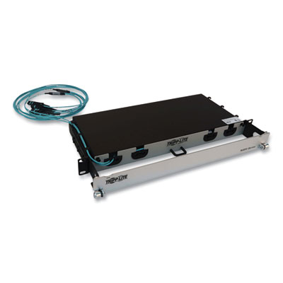 Tripp Lite 1U Preloaded Multimode Fiber Cable Panel, (3) MTP/MPO (F) to (3) MTP/MPO (F), 65.6 ft, Aqua, Ships in 7-10 Business Days (N48M2M3X8M20)