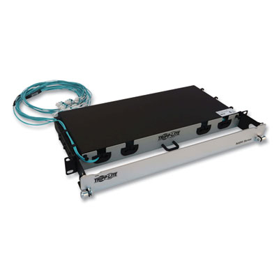 Tripp Lite 1U Preloaded Multimode Fiber Cable Panel, (8) LC Duplex (M) to (8) LC Duplex (M), 32.8 ft, Aqua, Ships in 7-10 Business Days (TRPN48M4L16L10)