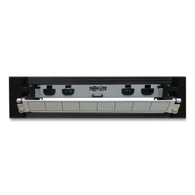 Tripp Lite 1U Preloaded Multimode Fiber Cable Panel, (3) MTP/MPO (F) to (3) MTP/MPO (F), 32.8 ft, Aqua, Ships in 7-10 Business Days (TRPN48M4M3X8M10)