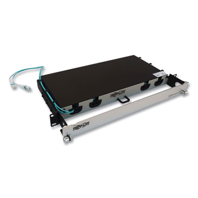 Tripp Lite 1U Preloaded Multimode Fiber Cable Panel, LC Duplex (Male) to LC Duplex (Male), 32.8 ft, Aqua, Ships in 7-10 Business Days (N48M8L2L10)