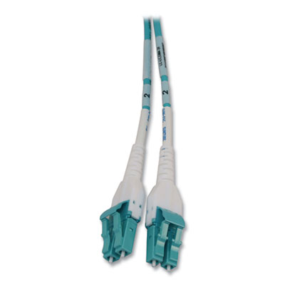 Tripp Lite 1U Preloaded Multimode Fiber Cable Panel, LC Duplex (Male) to LC Duplex (Male), 32.8 ft, Aqua, Ships in 7-10 Business Days (N48M8L2L10)