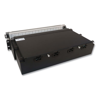 Tripp Lite 2U Preloaded Multimode Fiber Cable Panel, (32) MTP/MPO (F) to (128) LC Duplex (F), 9.8 ft, Aqua, Ships in 7-10 Business Days (N48M32M8L403)
