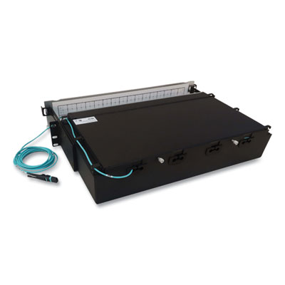 Tripp Lite 2U Preloaded Multimode Fiber Cable Panel, (32) MTP/MPO (F) to (128) LC Duplex (F), 9.8 ft, Aqua, Ships in 7-10 Business Days (N48M32M8L403)